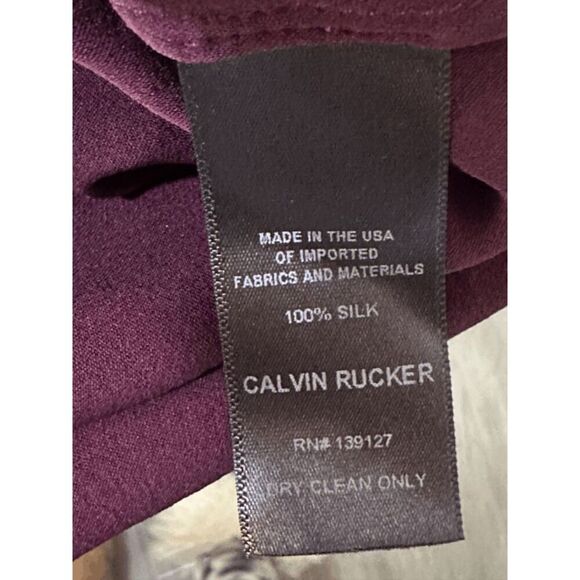 Calvin Rucker Violet Silk Pleated Tenderness Top Size M - Picture 11 of 13